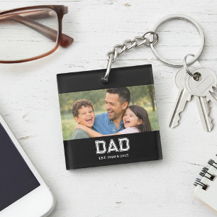 Papa heeft een fotomodern typografie-cadeau opgeri sleutelhanger