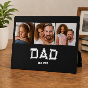 Papa Heeft Elegante 3 Foto Cadeaus Zwart Gevestigd Fotoplaat