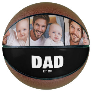 Papa heeft moderne zwart-wit 3 foto basketbal