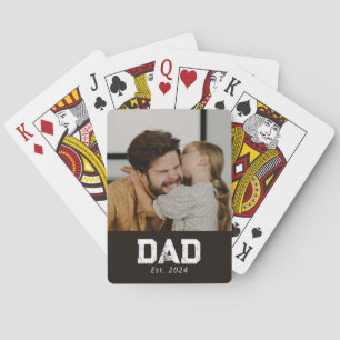Papa heeft Zwarte Moderne Kühne Foto Opgericht Pokerkaarten