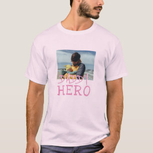 Papa Hero Pink Typografie T-shirt