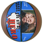 Papa Hero Superheld Vader Dag Foto Basketbal (Verticaal)