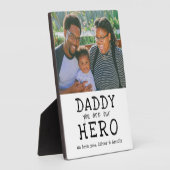 Papa Hero Typografie Vader Dag Foto Fotoplaat (Zijkant)