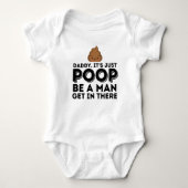 Papa, het is gewoon poep, wees een Man Romper (Voorkant)