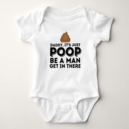 Papa, het is gewoon poep, wees een Man Romper (Voorkant)