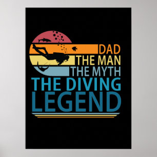 Papa het Man de mythe de duikende legend Poster