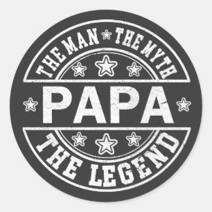 Papa het Man de mythe de legendarische vaderdag Ronde Sticker