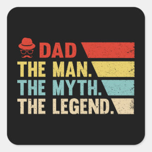 Papa. Het Man, de mythe, de legende. Vierkante Sticker