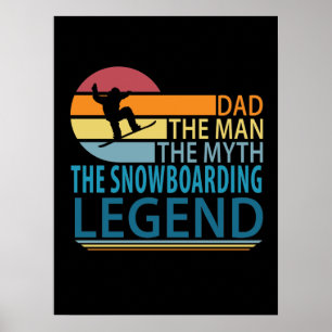 Papa het Man de mythe de snowboarden legend Poster