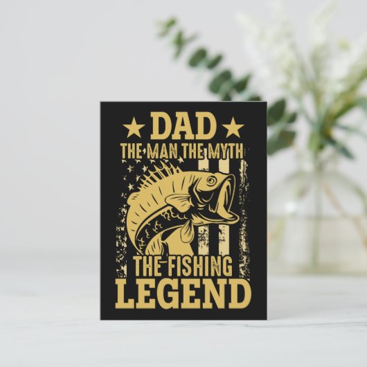 Papa - het Man, de mythe, de Vissende leger Briefkaart (Staand voorkant)