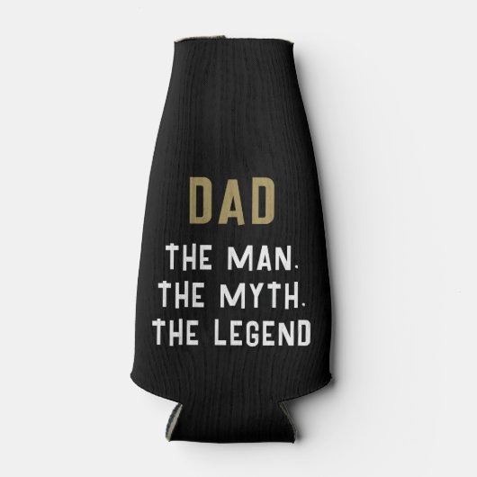 Papa het Man Myth Legend Funny Black Flesjeskoeler (Voorkant)