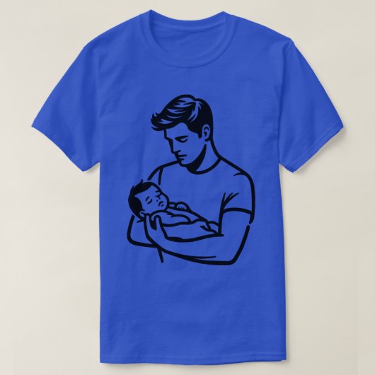 Papa houdt slapende baby vast t-shirt (Design voorkant)