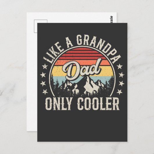 Papa houdt van een opa, alleen koelere retro briefkaart (Voorkant / Achterkant)