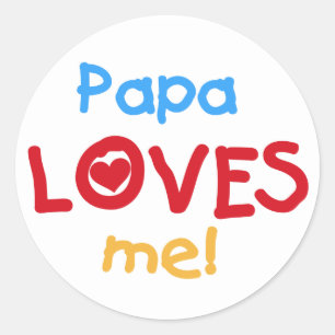 Papa houdt van me T-shirts en cadeautjes Ronde Sticker