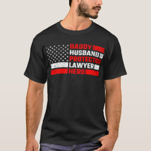 Papa Husband Protector Lawyer Hero met Amerikaanse T-shirt