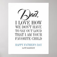 Papa Ik ben je favoriete Vaderdag Poster