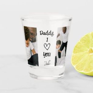Papa, ik hou van je Gepersonaliseerde foto's ges Shot Glas