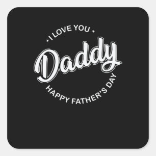 Papa Ik hou van je papa happy Vaderdag Vierkante Sticker