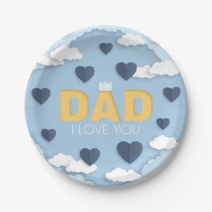 Papa Ik hou van je, vaderdag cadeau Papieren Bordje