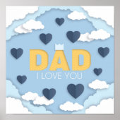 Papa Ik hou van je, vaderdag cadeau Poster (Voorkant)