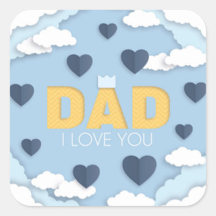 Papa Ik hou van je, vaderdag cadeau Vierkante Sticker