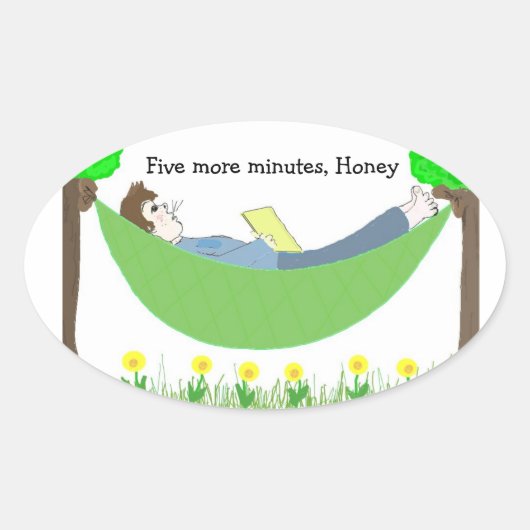 Papa in de Hammock Ovale Sticker (Voorkant)