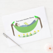 Papa in de Hammock Ovale Sticker (Envelop)