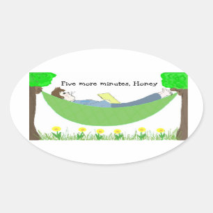 Papa in de Hammock Ovale Sticker
