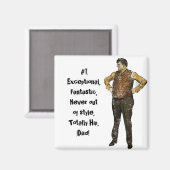  papa in kleur en verdrietig magneet (Voorkant / Achterkant)