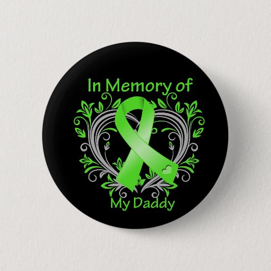 Papa - in Memory Lymphoma Heart Ronde Button 5,7 Cm (Voorkant)