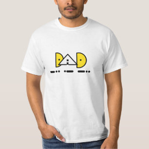 Papa in morse code & geometrische tekst t-shirt
