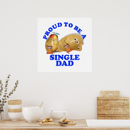 Papa is een alleenstaande vader, vader en zoon, aa poster (Keuken)