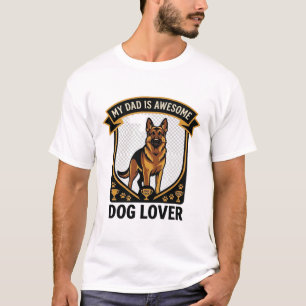 Papa is een geweldige hondenliefhebber Duitse Herd T-shirt
