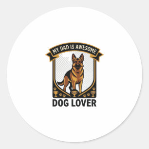 Papa Is Geweldige Hond Liefhebber Duitse Herders P Ronde Sticker
