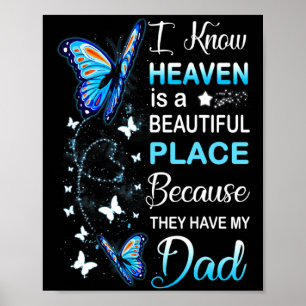 Papa is mijn beschermengel in de hemel gedenkdag m poster