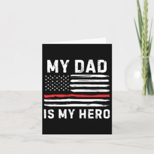 Papa is mijn held brandweerman rode lijn Amerikaan Kaart
