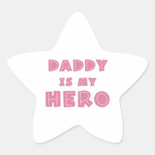 Papa is mijn Hero Quote. Ster Sticker