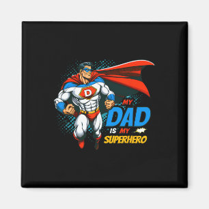 Papa is mijn superheld koele kinder-vaderdag strip magneet