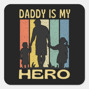 Papa is m'n vader. vierkante sticker