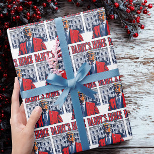 Papa is thuis Het huis van papa Trump Cadeaupapier