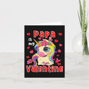 Papa is Valentijnsdag Schattig Bloem Unicorn Bijpa Kaart