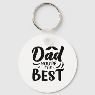 Papa Je bent de beste zwarte witte Vaderdag Sleutelhanger