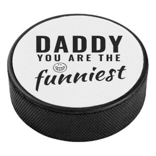 Papa, je bent de grappigste vaderdag. hockey puck