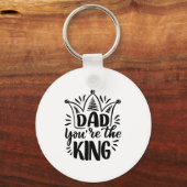 Papa Je bent de King Black White Vaderdag Sleutelhanger (Voorkant)