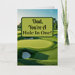 Papa, je bent een hole-in-one! Golf Green 2025 Folie Wenskaart