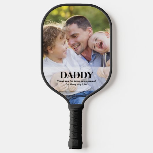 Papa je bent geweldige aangepaste foto namen pickleball paddle (Achterkant)