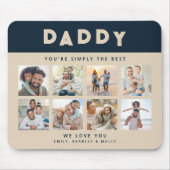Papa Je bent gewoon de beste fotocollage Muismat (Voorkant)