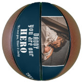Papa je bent Hero Vader's Dag Foto Basketbal (Verticaal)