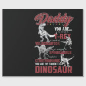 Papa je bent net zo sterk als T-rex Dinosaur Gift Cadeaupapier (Vlak)