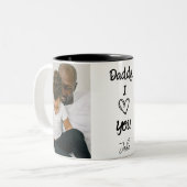 Papa, je t'aime | Photos personnalisées Mug noir (Devant gauche)